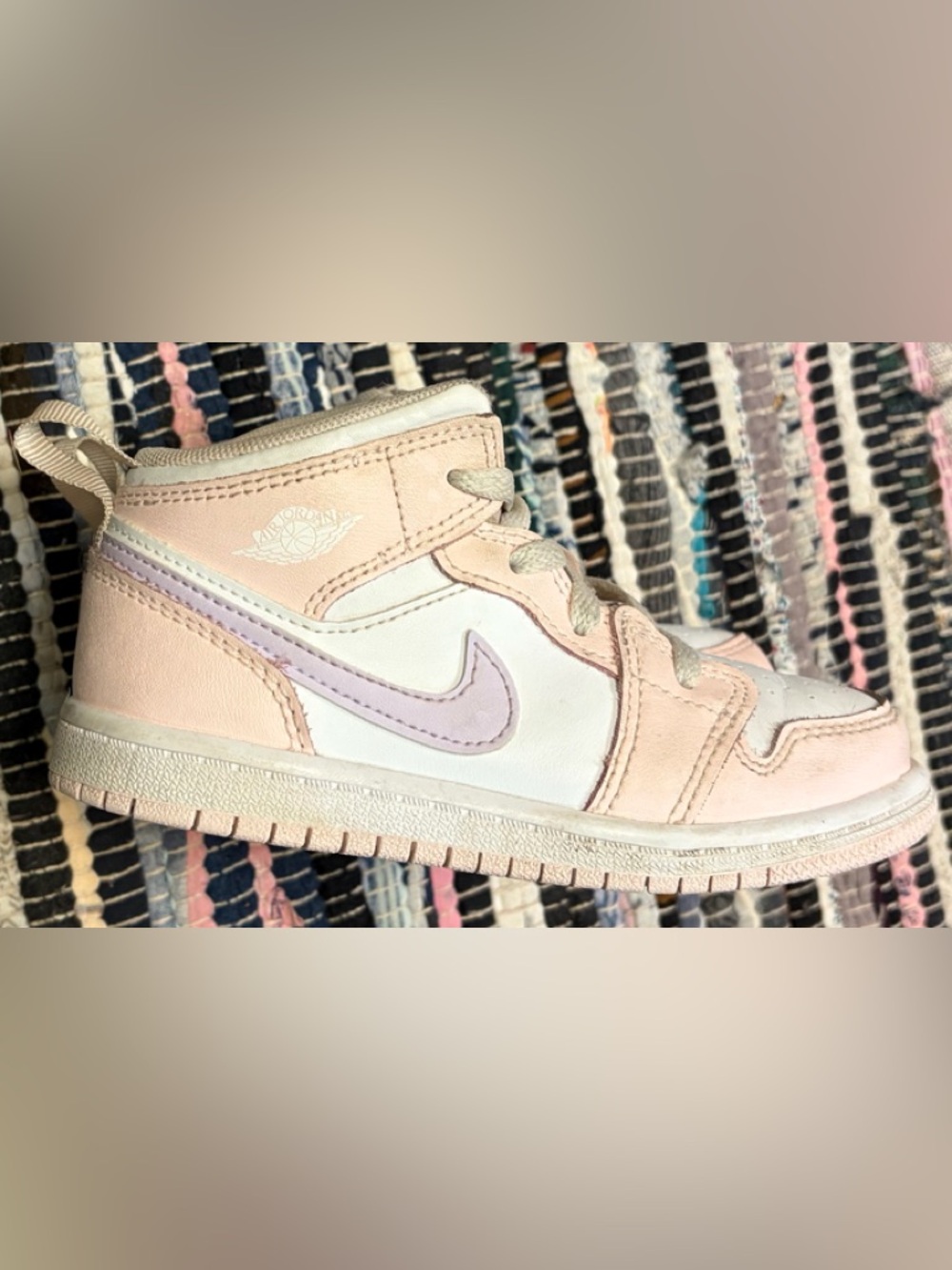Nike Air Jordan 1 Mid (TD) Pink Wash/White (FD8782 601) Toddler Size 10C